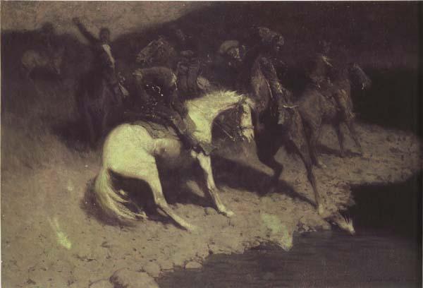 Frederic Remington Fired on (mk43) France oil painting art